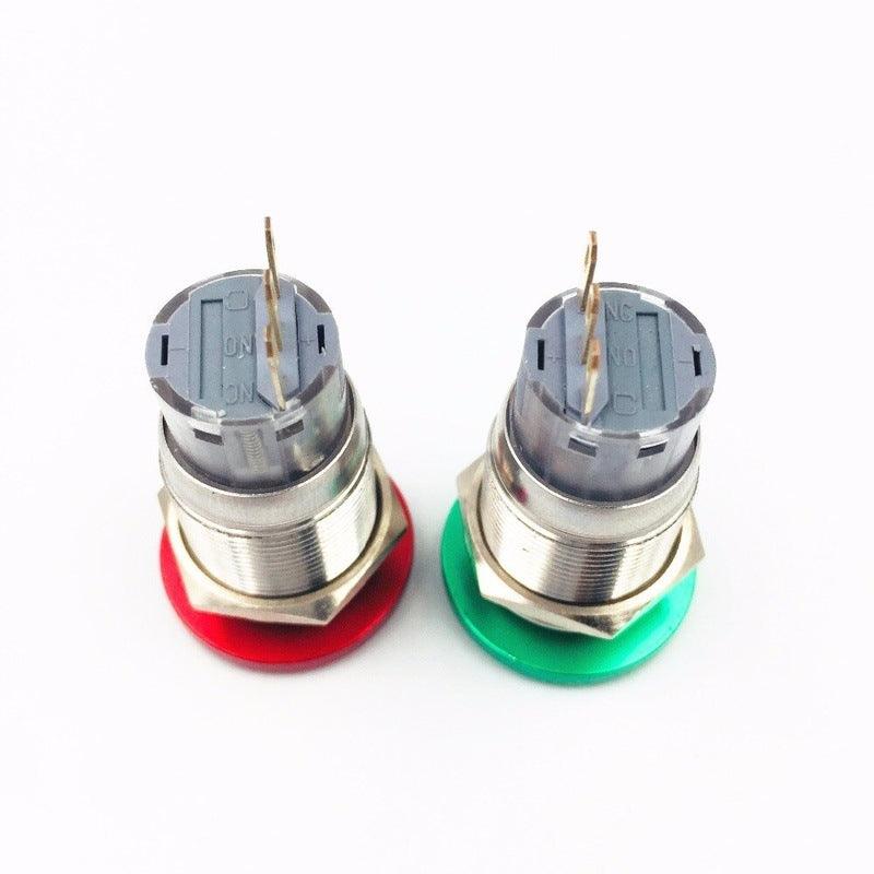 1pc 19mm 2NO 2NC Metal Waterproof Push Button Switch Emergency Stop Mushroom.