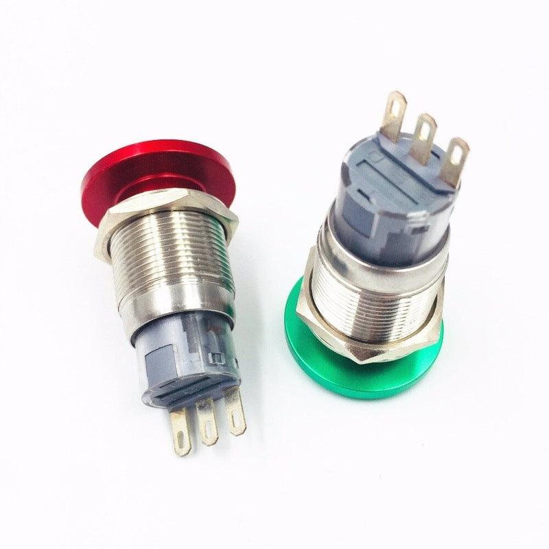 1pc 19mm 2NO 2NC Metal Waterproof Push Button Switch Emergency Stop Mushroom.