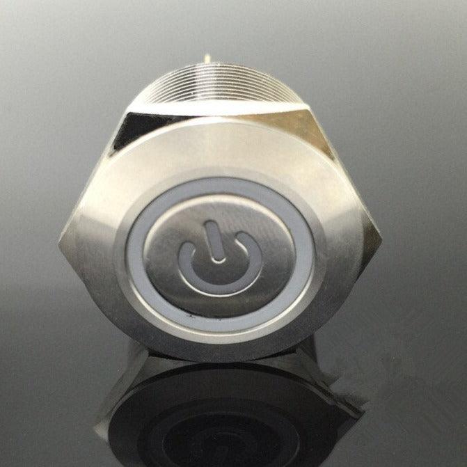 1pc 6Pin 25mm Metal Stainless Steel Latching Push Button /Doorebll Bell Horn LED.