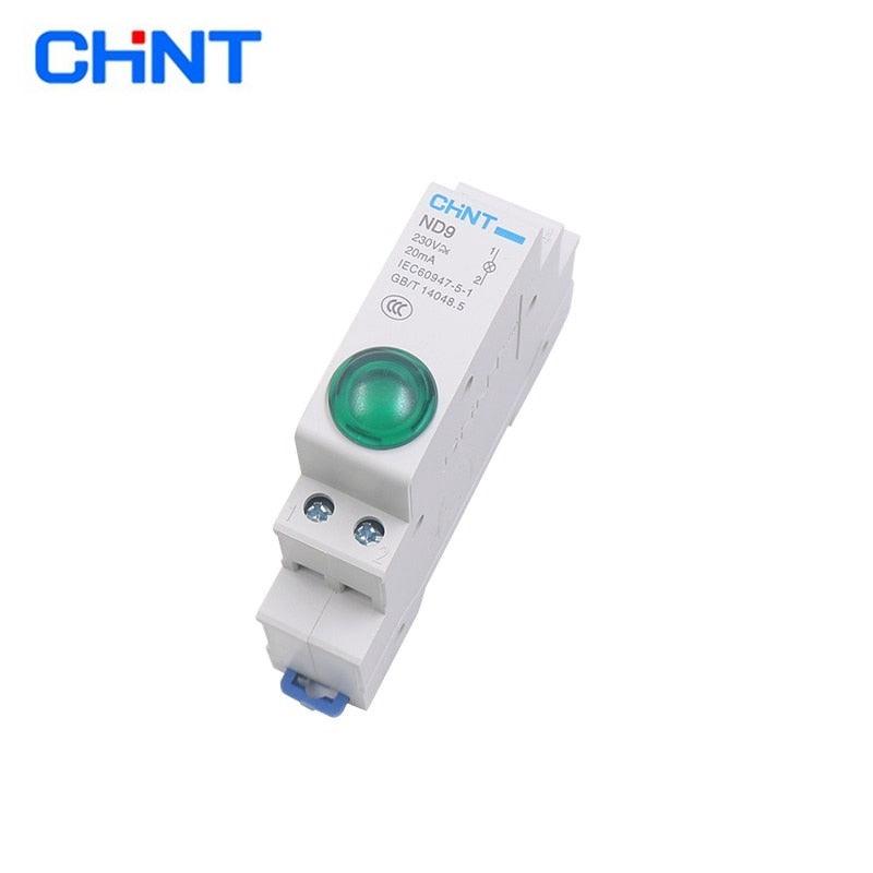 1PC CHINT ND9 PILOT LIGHTS LED RED GREEN AC/DC 24V 220V Modular DIN Rail Lamp Indicator Light.