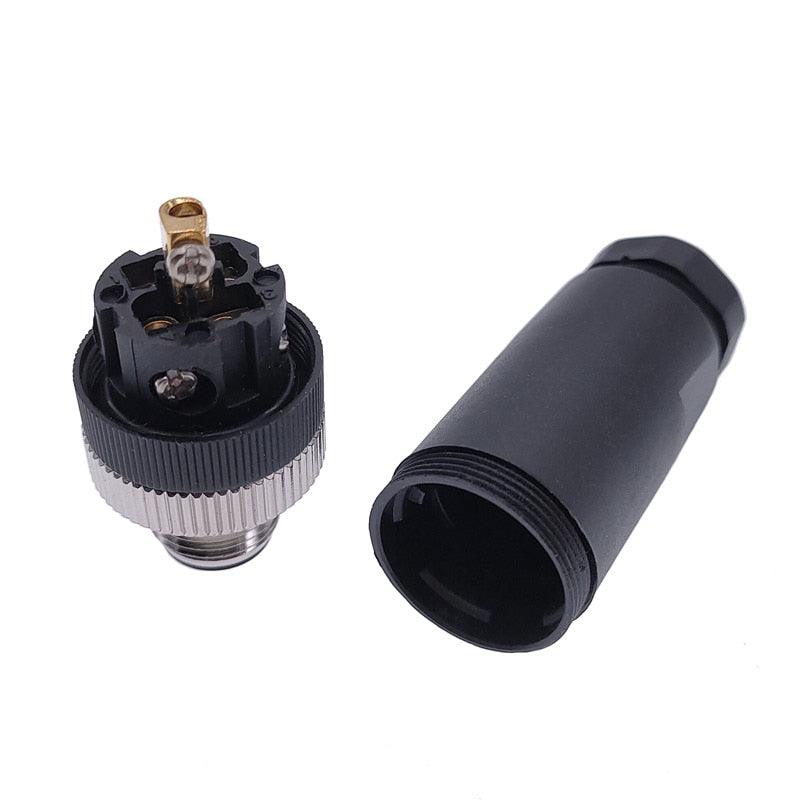 1Pc M12 Sensor connector waterproof straight angle male female screw threaded plug coupling 3 4 5 8 Pin.