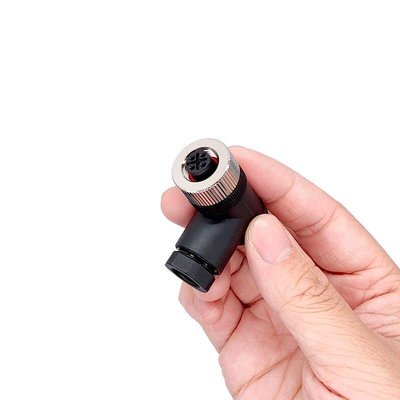 1Pc M12 Sensor connector waterproof straight angle male female screw threaded plug coupling 3 4 5 8 Pin.