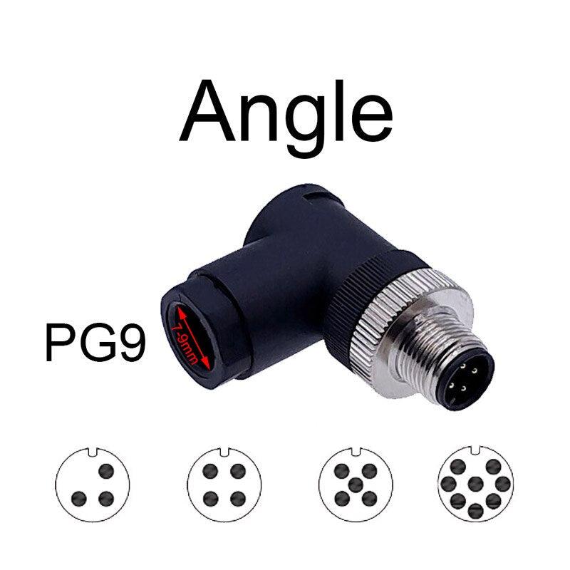 1Pc M12 Sensor connector waterproof straight angle male female screw threaded plug coupling 3 4 5 8 Pin.