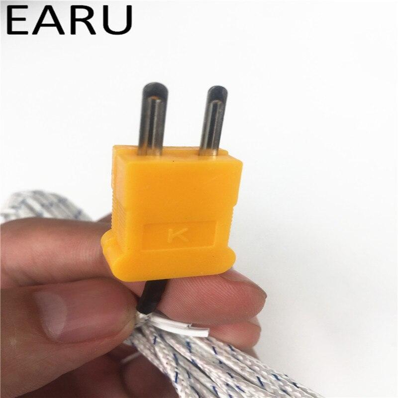 1Pc Thermocouple K Type with Mini Connector and 2m Lead Wire Cable Bargain Temperature Sensor -50-200 C Fiberglass Braiding.