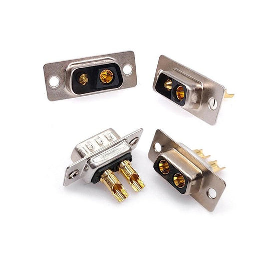 1PCS 2W2 2V2 30A 2 PIN Gold plated male female high current Connector  D-SUB adapter solder type 2pin plug socket high power.