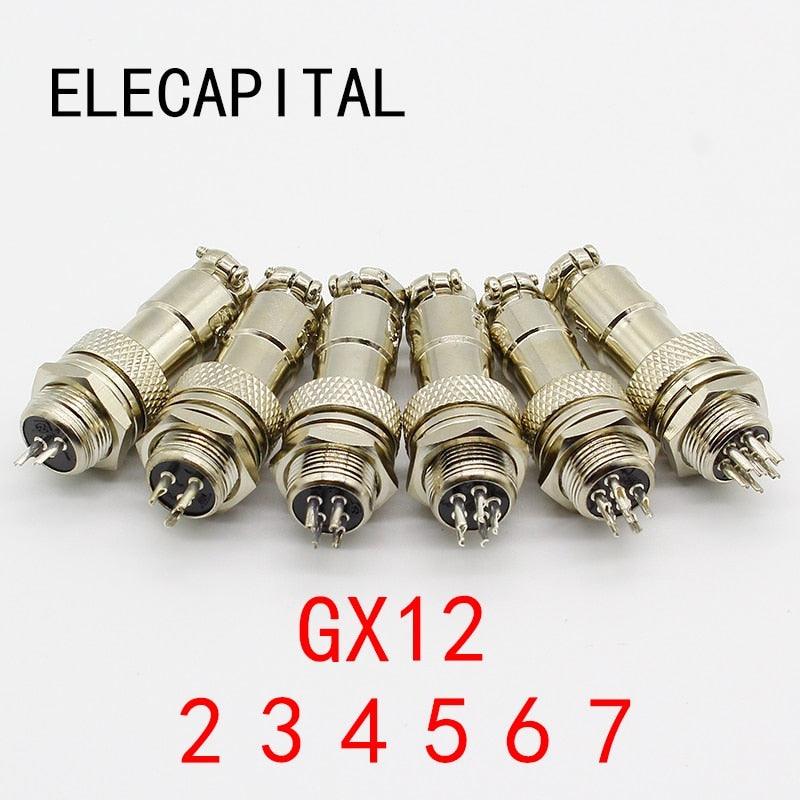 1pcs GX12 2 3 4 5 6 7 Pin Male &amp; Female 12mm Wire Panel Connector Aviation Plug L91 GX12 Circular Connector Socket Plug.aviation connector