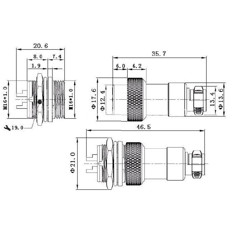 waterproof gx connector  