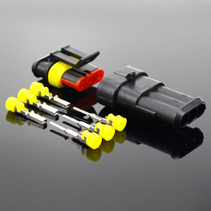 2-5sets Kit 2 pin 1/2/3/4/5/6 pins Way AMP Super seal Waterproof Electrical Wire Connector Plug for car waterproof connector.