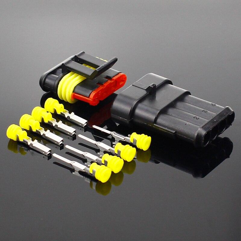 2-5sets Kit 2 pin 1/2/3/4/5/6 pins Way AMP Super seal Waterproof Electrical Wire Connector Plug for car waterproof connector.