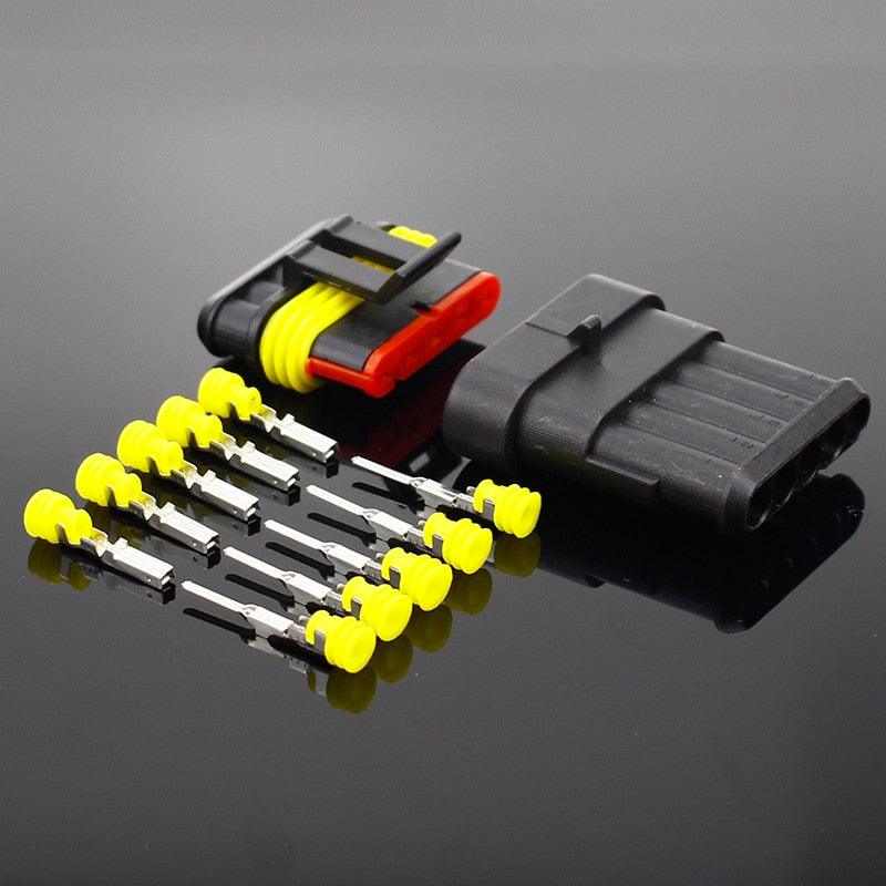 2-5sets Kit 2 pin 1/2/3/4/5/6 pins Way AMP Super seal Waterproof Electrical Wire Connector Plug for car waterproof connector.