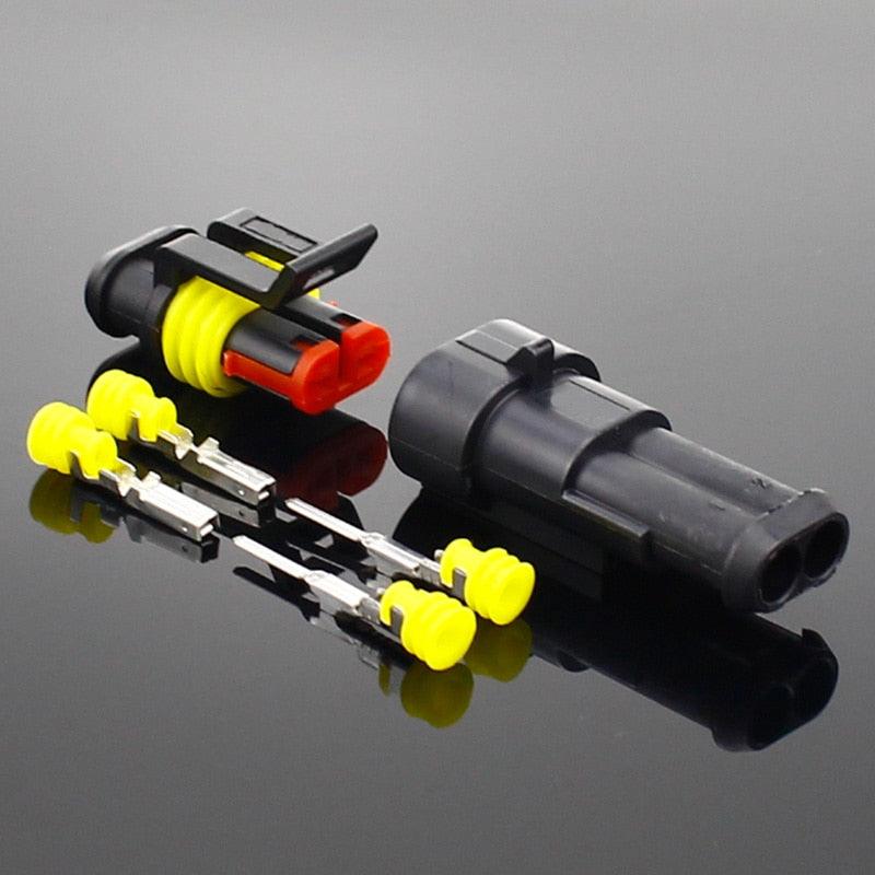 2-5sets Kit 2 pin 1/2/3/4/5/6 pins Way AMP Super seal Waterproof Electrical Wire Connector Plug for car waterproof connector.