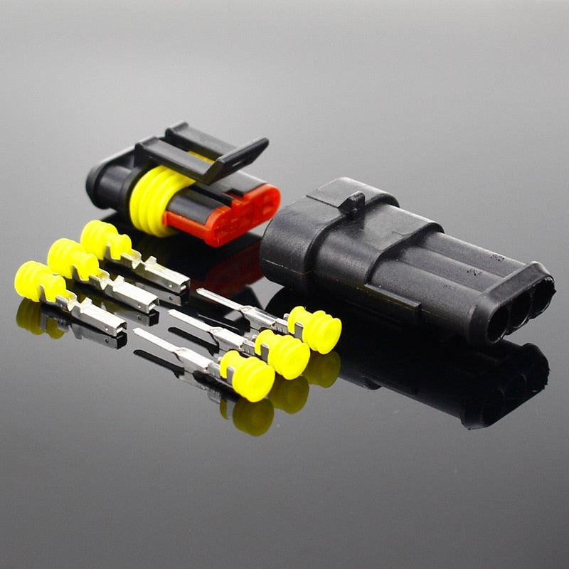 2-5sets Kit 2 pin 1/2/3/4/5/6 pins Way AMP Super seal Waterproof Electrical Wire Connector Plug for car waterproof connector.