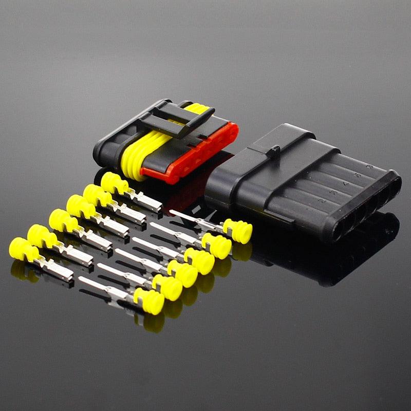 2-5sets Kit 2 pin 1/2/3/4/5/6 pins Way AMP Super seal Waterproof Electrical Wire Connector Plug for car waterproof connector.