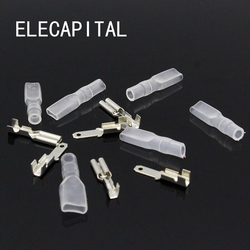 2.8mm Crimp Terminal Female Spade Connector +Male Spade Connector+ Case  100pcs.