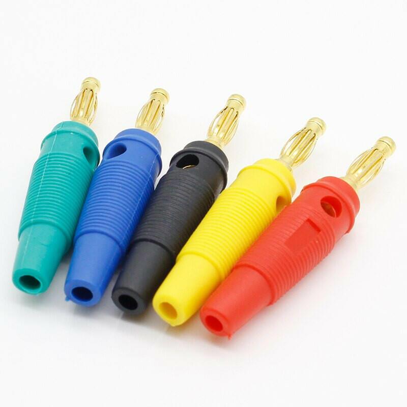 20pcs Gold Plated 4mm Banana Plug Screw To Speaker Amplifier Binding Post Test Probes Adapter.