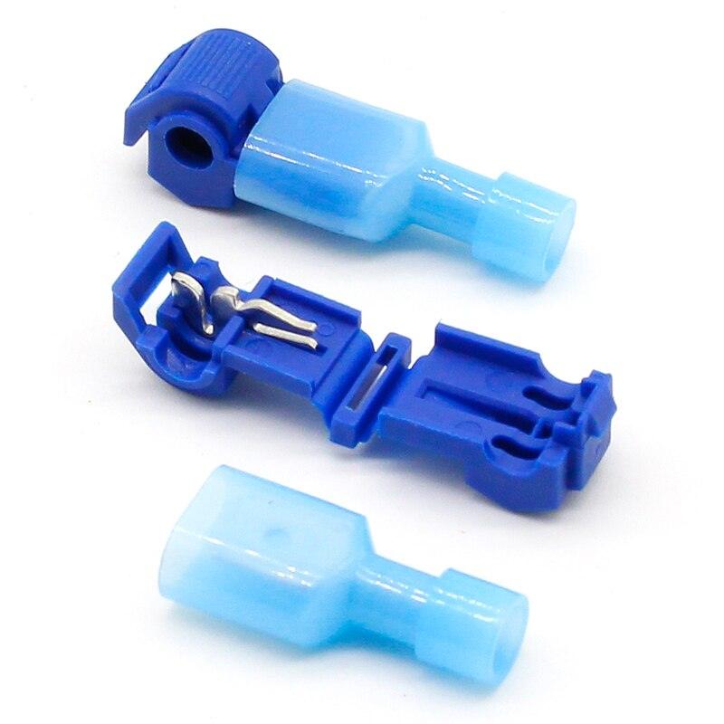 20pcs=10set L1 Blue T Type Quick Splice Crimp Terminal Wire Convenient Connector For 1.2-2.5mm Line Free Shipping.
