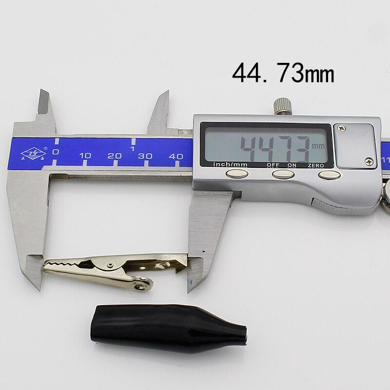 20pcs/lot 45MM Metal Alligator Clip G98 Crocodile Electrical Clamp for Testing Probe Meter Black and Red with Plastic Boot.