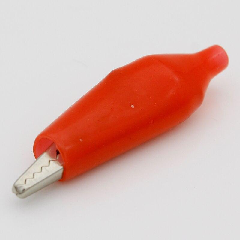 20pcs/lot 45MM Metal Alligator Clip G98 Crocodile Electrical Clamp for Testing Probe Meter Black and Red with Plastic Boot.