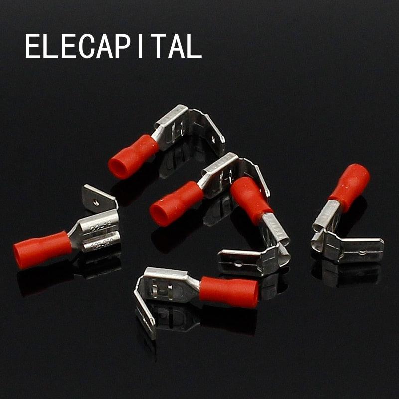 20x Crimping Connectors Piggyback Female Spade Connector Terminals Brass printed with Sn.