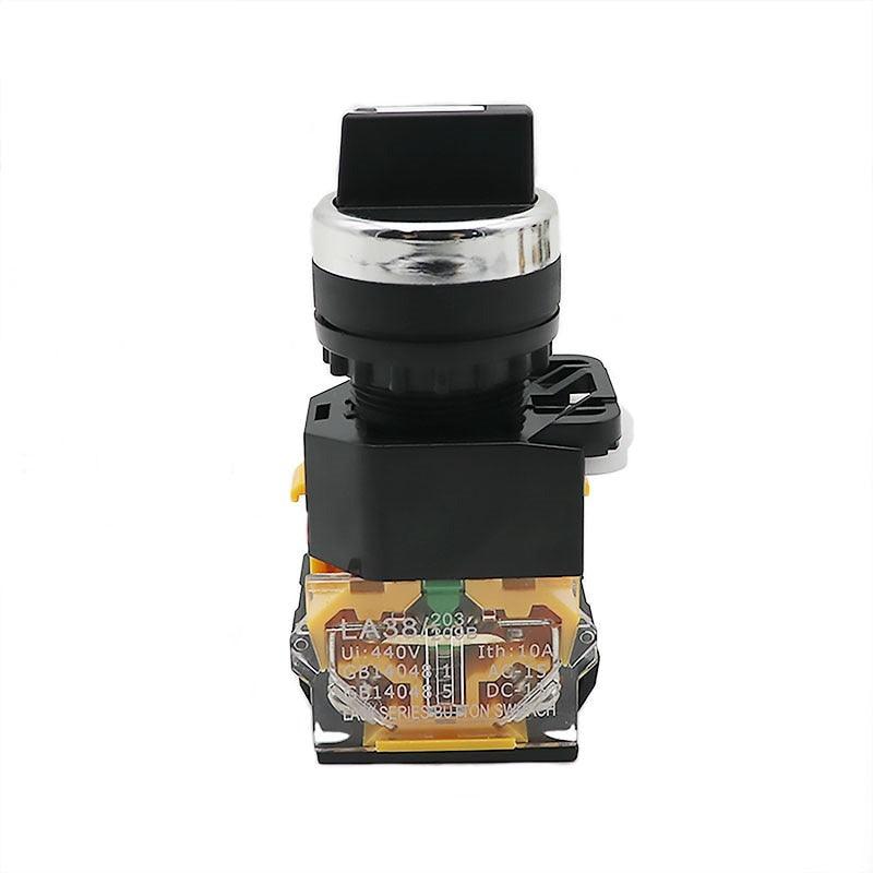 22MM Selector Knob Rotary Switch Latching Momentary 2NO 1NO1NC 2 3 Position DPST 10A 400V Power Switch ON/OFF Red Green Black.