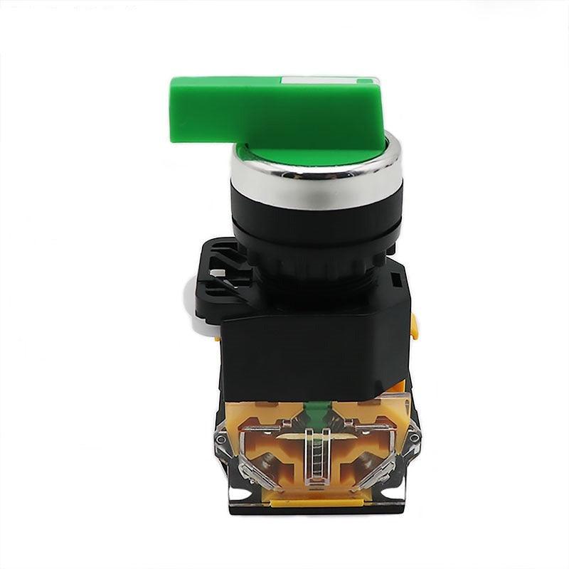 22MM Selector Knob Rotary Switch Latching Momentary 2NO 1NO1NC 2 3 Position DPST 10A 400V Power Switch ON/OFF Red Green Black.la38 series button switch