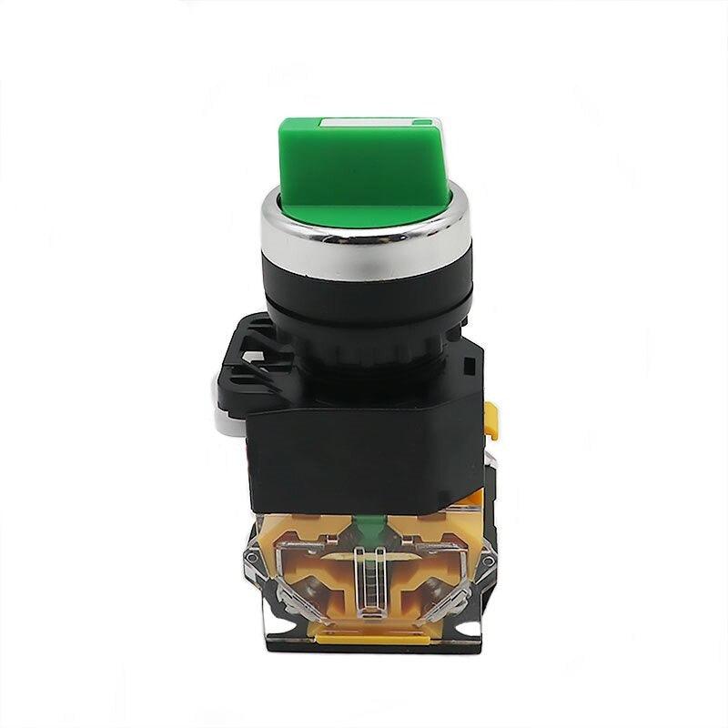 22MM Selector Knob Rotary Switch Latching Momentary 2NO 1NO1NC 2 3 Position DPST 10A 400V Power Switch ON/OFF Red Green Black.