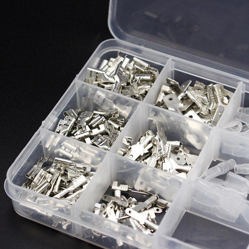 270pcs 2.8/4.8/6.3mm Insulated Electrical Wire Crimp Terminal Spade Connector Assortment Set.