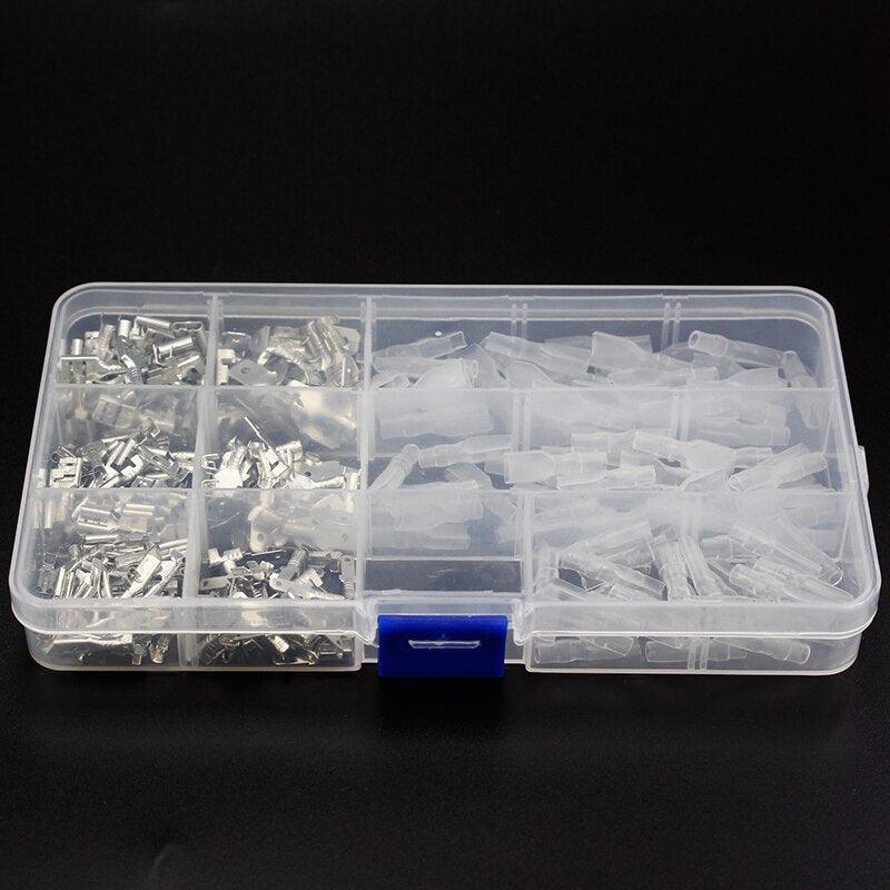 270pcs 2.8/4.8/6.3mm Insulated Electrical Wire Crimp Terminal Spade Connector Assortment Set.