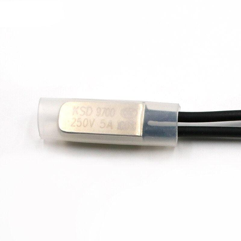 2PCS KSD9700 250V 5A BIMETAL DISC TEMPERATURE SWITCH N/O NORMAL OPEN NO THERMOSTAT THERMAL PROTECTOR 40~135 DEGREE CENTIGRADE.