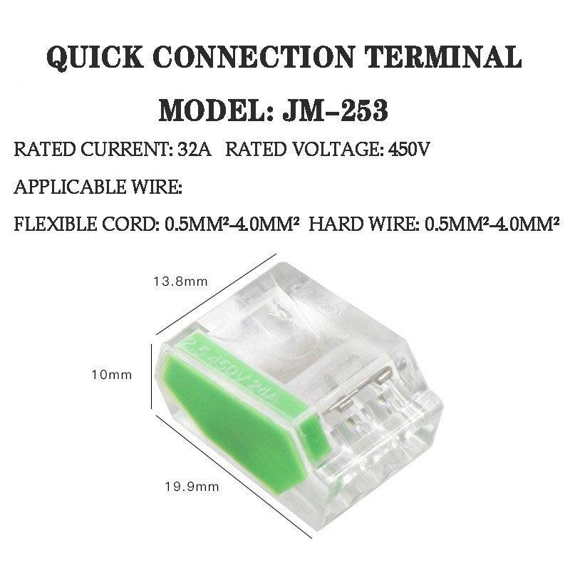 30/50 PCS Universal Compact Wire Wiring Connector Terminal Block With Lever  Fast Push-in Conductor Wiring Connector Terminal.