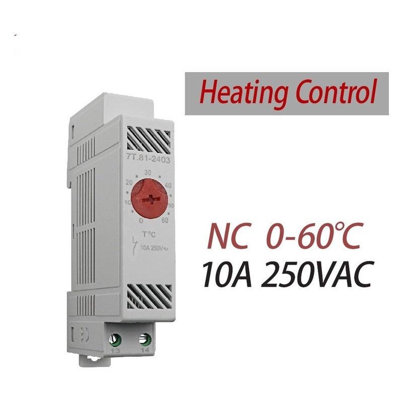 35mm Din Rail NO NC 0-60℃ Industrial Temperature Regulator Automatically Adjusts Heating System Temperature Regulator Thermostat.
