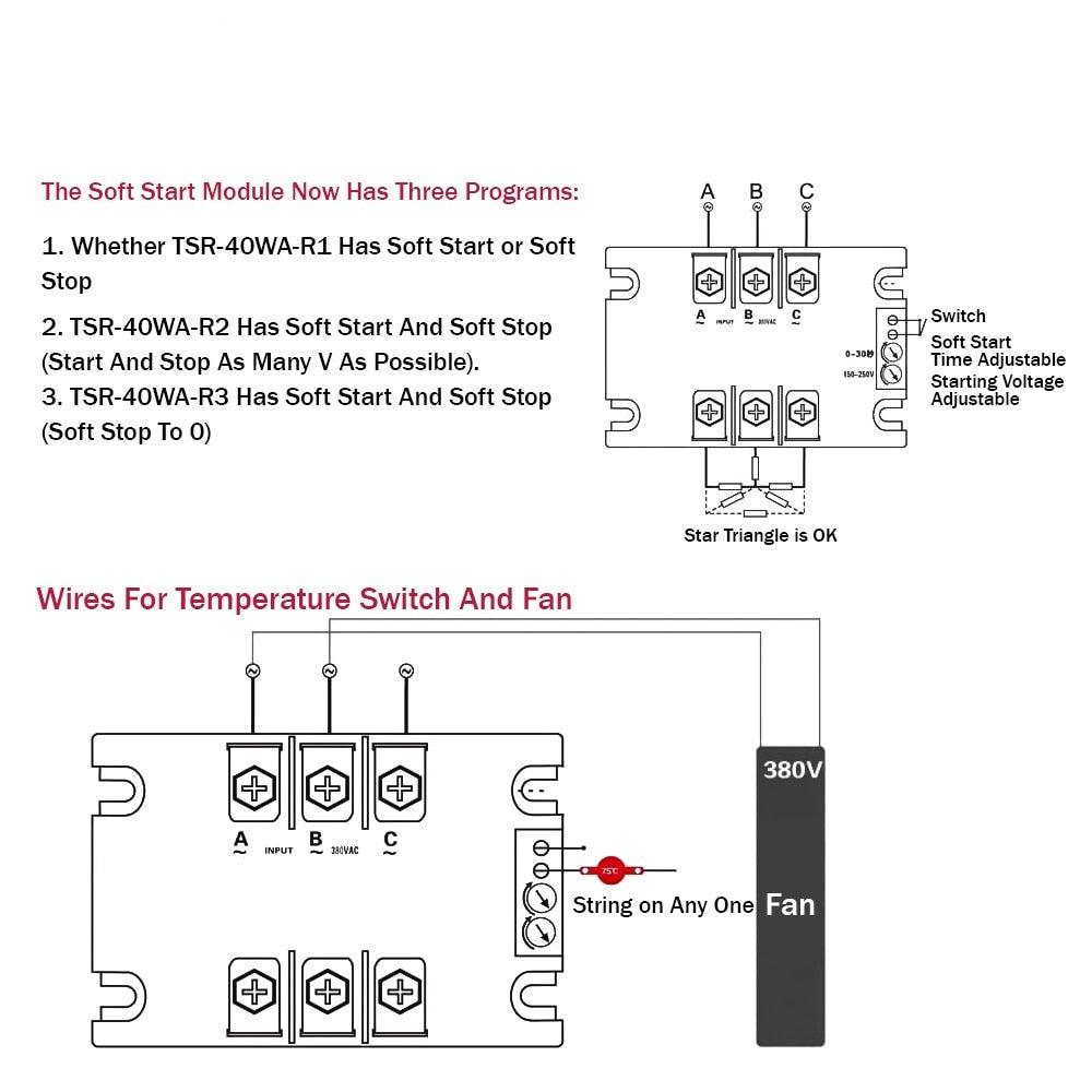 380V Motor Soft Start Module Controller Starter Stop Heat Sink Three-phase Motor Slow Start 1kw 2kw 4kw 6kw 8kw 10kw 15kw 20kw.