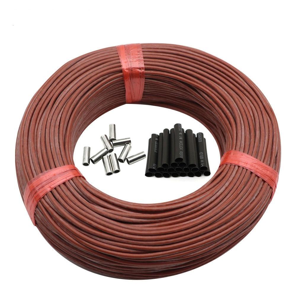 5-100 Meters Infrared Warm Floor Cable 12K 33ohm/m Electric Carbon Heating Wire Coil 2.0mm Fiber Wire Floor Hotline Thickening.