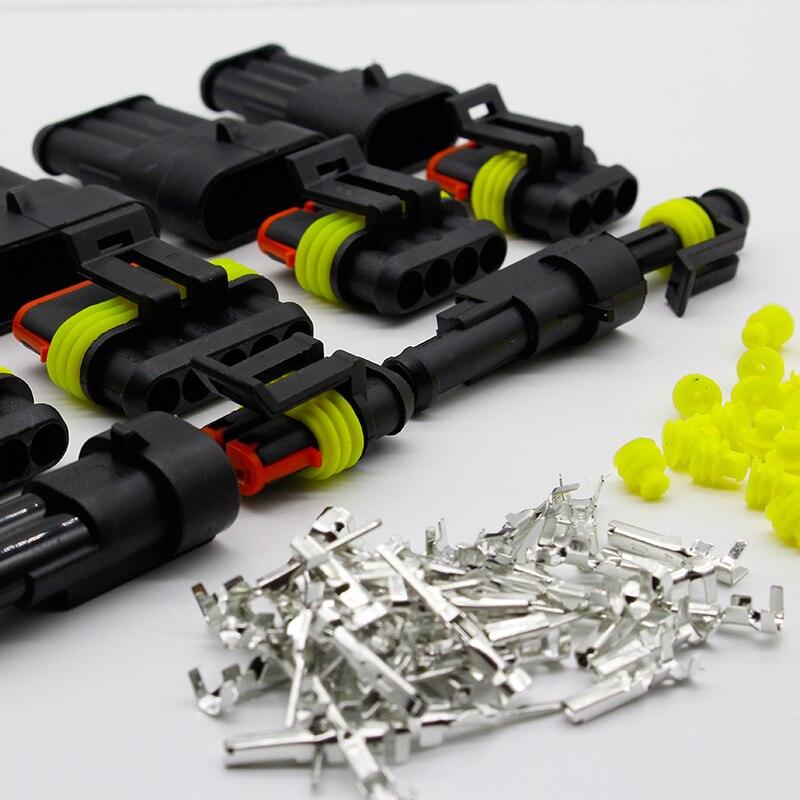 5 Kits Flame retardancy 1P 2P 3P 4P 5P 6P way Sealed waterproof automotive Wire Connector Plug Car Motorcycle HID auto connector.
