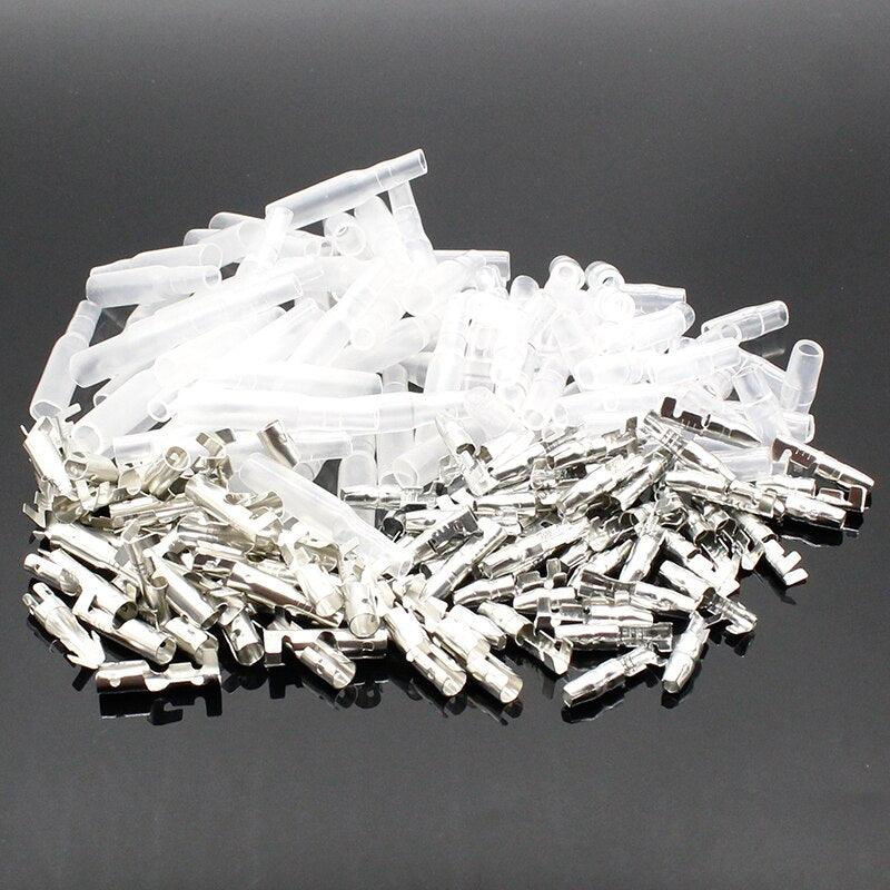 50 Sets 4mm Bullet Crimp Terminal Wire Connectors Male Female Socket w/ Sheath.