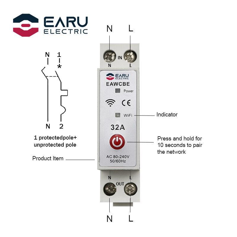 Breaker Remote Indicator electrical center b2c | 50A 1P 1P+N WiFi Smart Circuit Breaker Time ...