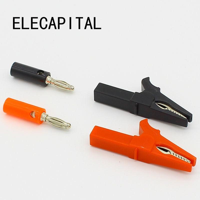 55MM Alligator clip + BANANA PLUG, test probe with 4mm Banana Plug Cable Clips.aligator clip