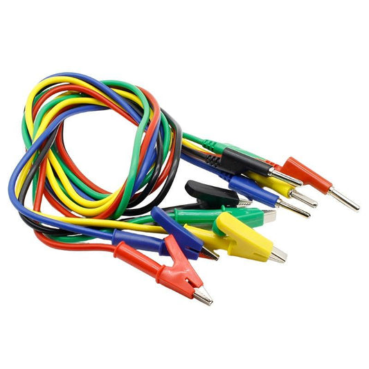 5pcs High Quality 1M Long Alligator Clip to Banana Plug Test Cable Pair for Multimeter.aligator clip