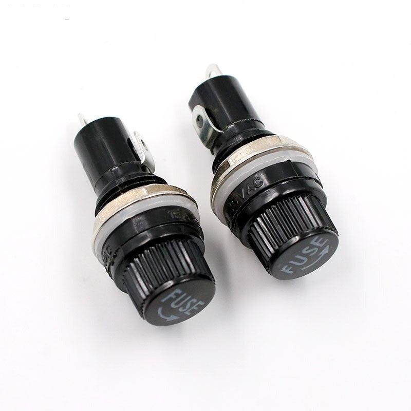 5pcs/lot 5*20mm glass fuse holders 5x20 black insurance tube socket fuse holder for 5*20 insurance Panel Mount Base Fuse Holder.