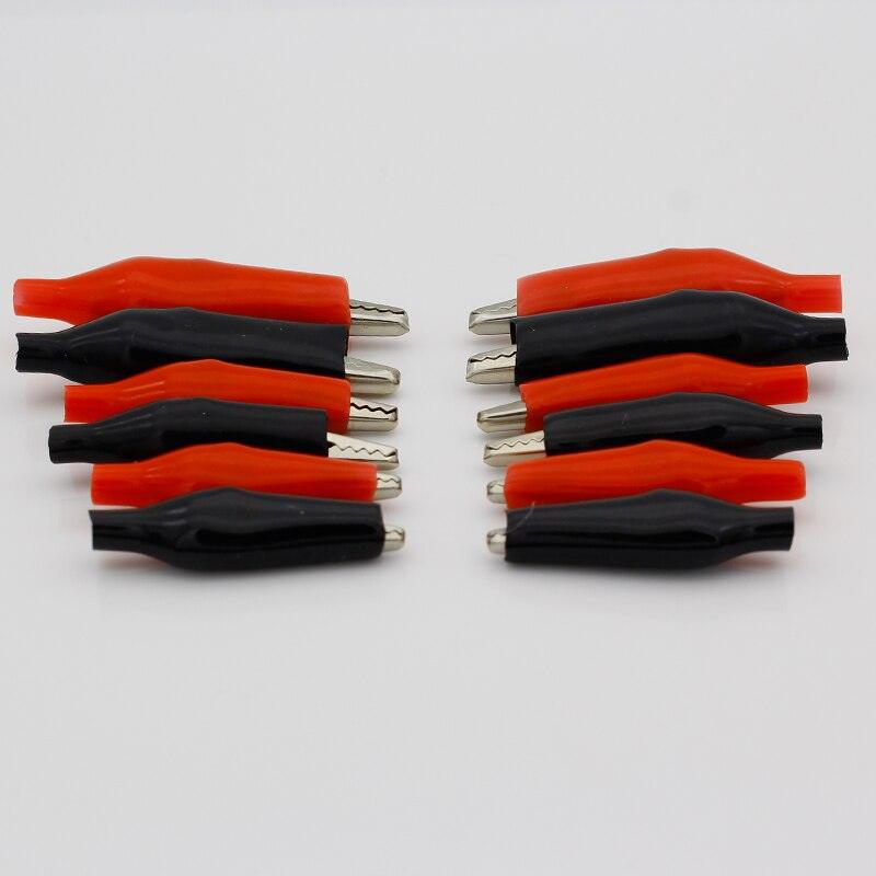 60 PCS Metal Alligator Clip crocodile electrical Clamp FOR Testing Probe Meter 28MM 35MM 45MMBlack and red Plastic Boot.