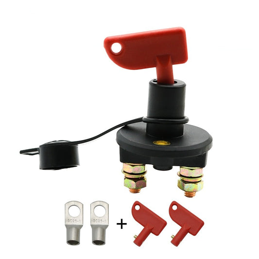 12V 24V Red Key Cut Off Battery Main Kill Switch Vehicle Car Modified Isolator Disconnector Car Power Switch For Auto Truck Boat.
