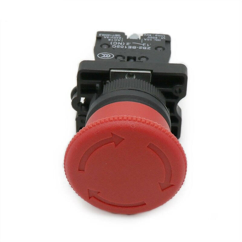 Mushroom Emergency Stop Switch 22mm NO/NC Red Push Button Switch  600V 10A.
