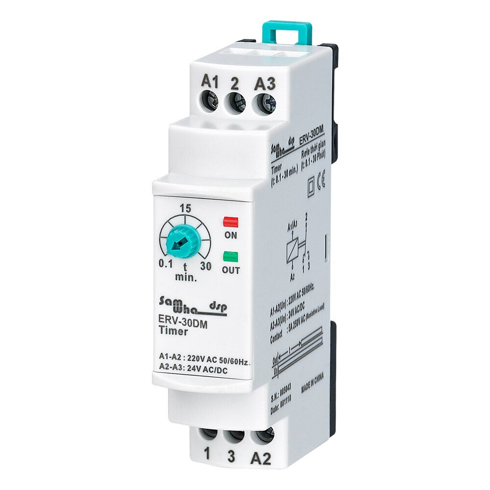 Samwha-Dsp ERV-XX Off Delay Time Relay Electronic Adjustable 150-260VAC/24VDC.