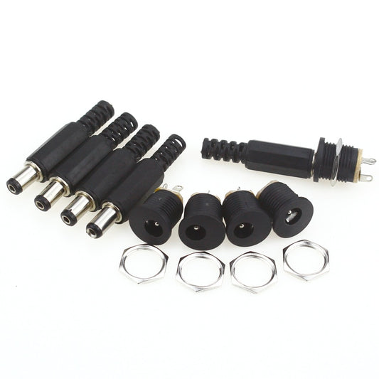 10 pcs 12V 3A Plastic Male Plugs + Female Socket Panel Mount Jack DC Power Connector Electrical Supplies.