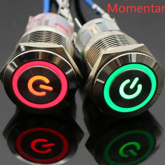 19mm Metal Stainless Steel Momentary Push Button Switch LED Lamp.