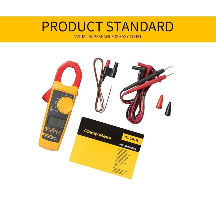 Fluke 325 True-RMS Current Clamp Meter AC DC Current and Voltage Tester Resistor Capacitance Frequency Temperature Multimeter.