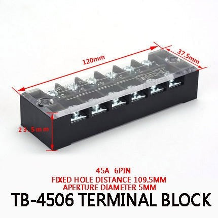 1Pcs Dual Row Barrier Screw Terminal Block Strip Wire Connector  600V 45A 3/4/6/10/12 Positions Optional.