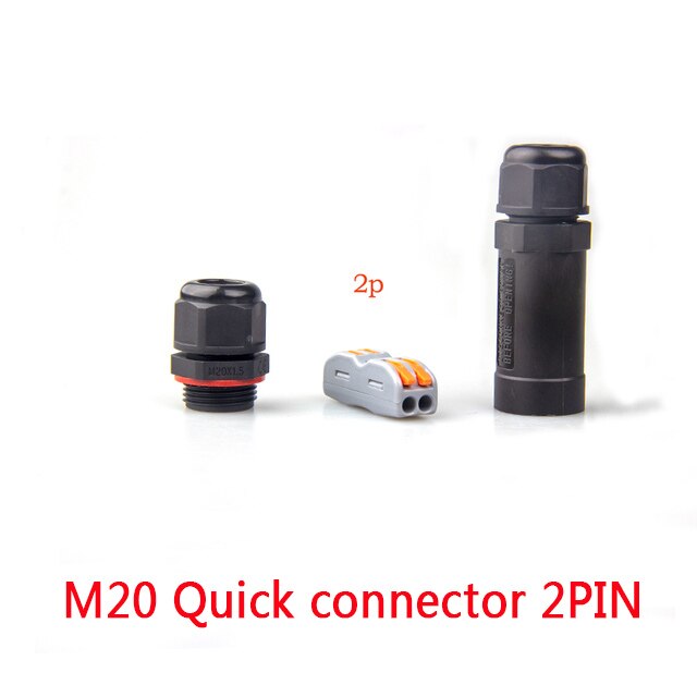 IP68 Waterproof Connector I-Type M20 2/3/4 Pin Electrical Terminal Adapter Wire Connector.