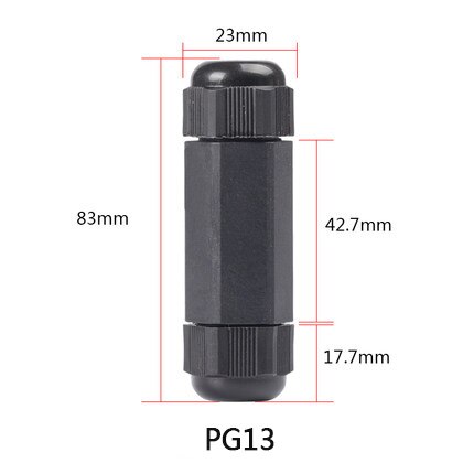 1PCS IP67 Waterproof Straight Connector Junction Box Electrical Wire Cable Connector PG11/13 Outdoor Plug Socket Terminal Block.