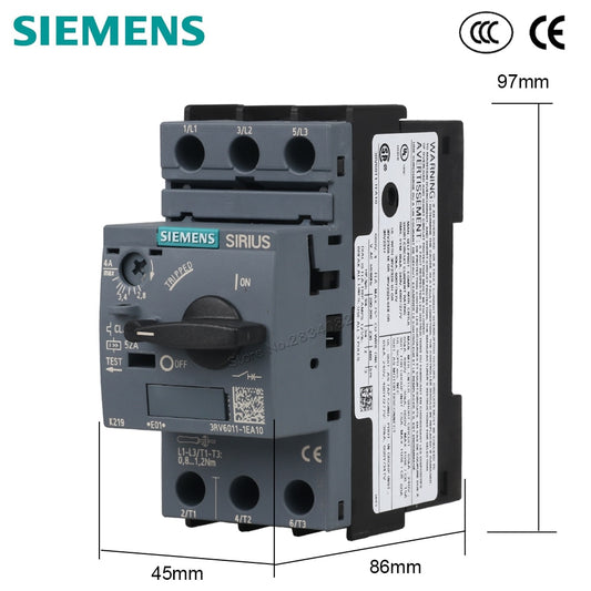 2.8-4A Motor Protective Circuit Breaker Selector button Class 10 52A 3RV6011-1EA10 SIEMENS.